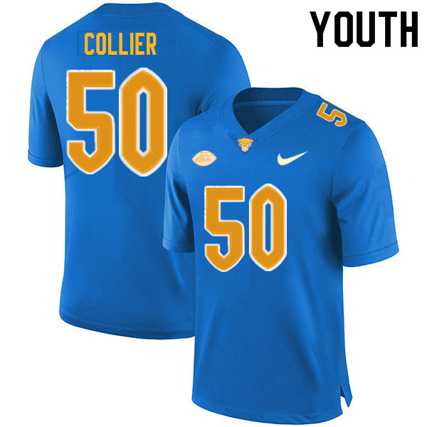 Youth #50 Jason Collier Pitt Panthers College Football Jerseys Sale-Royal